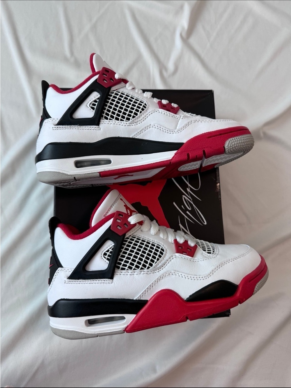 Jordan Kids White Black Red Sneakers